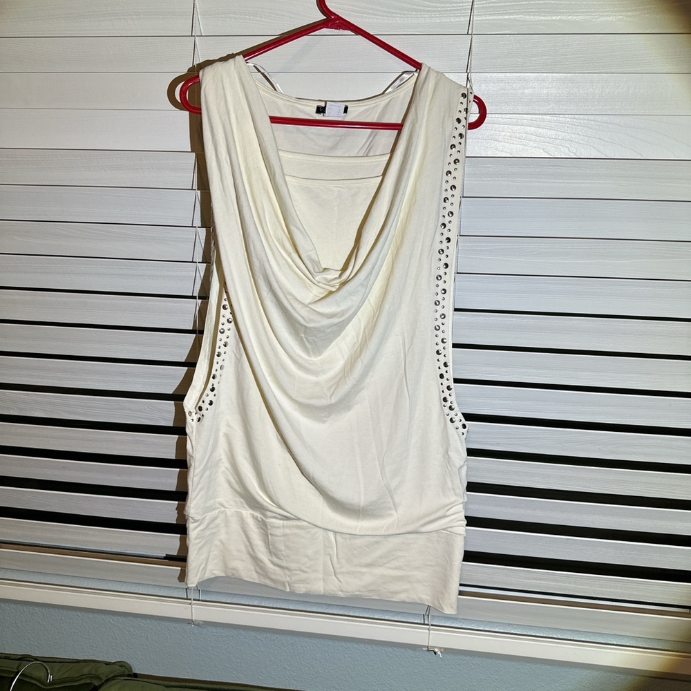 VENUS Cream Draped Tank Top